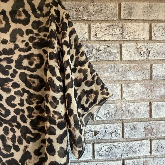 🐆 Finoceans Leopard Print Sheer Chiffon Kimono – Size S - Picture 4 of 6